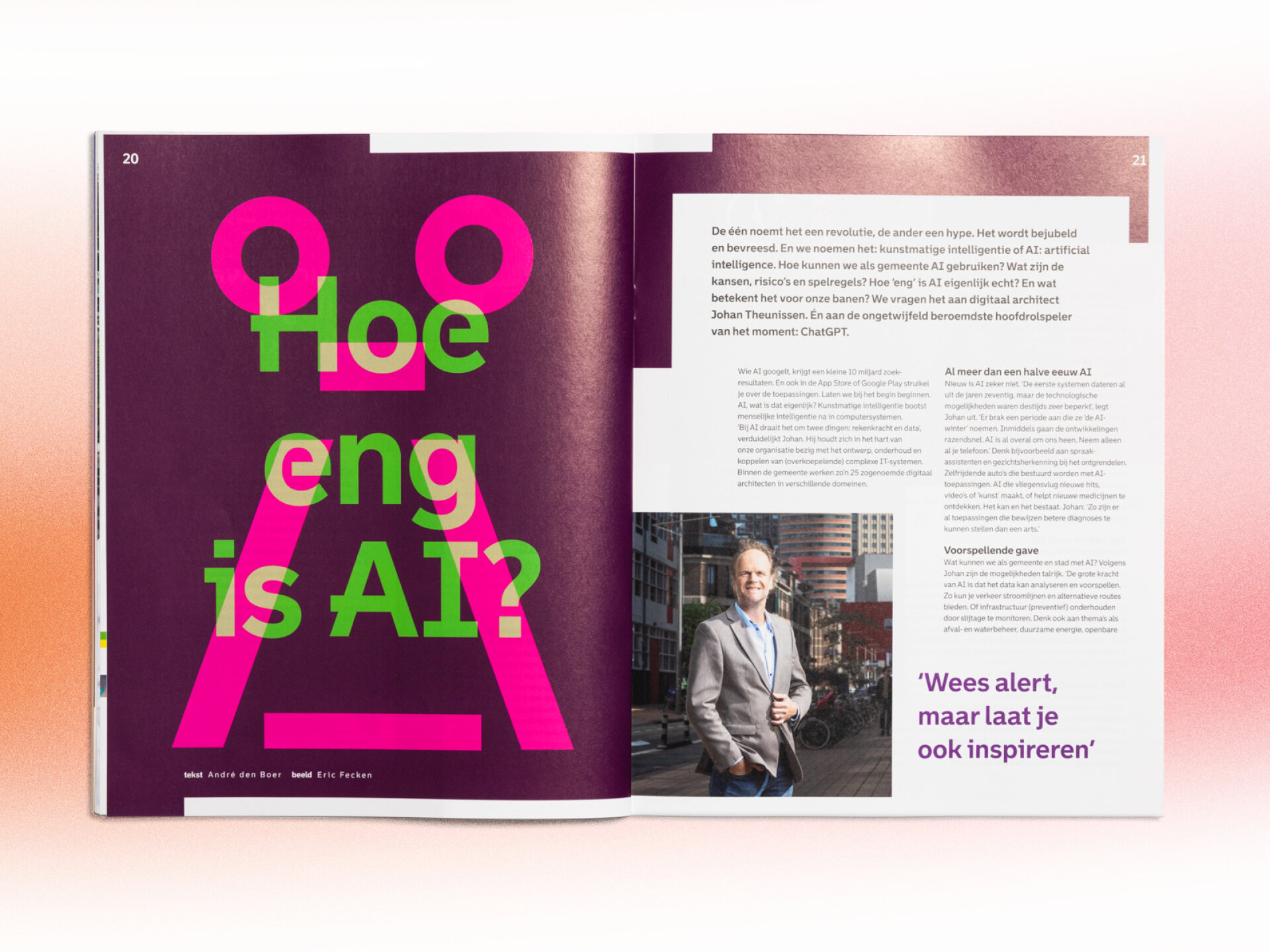 spread van het magazine stadswerker over artificial intelligencce